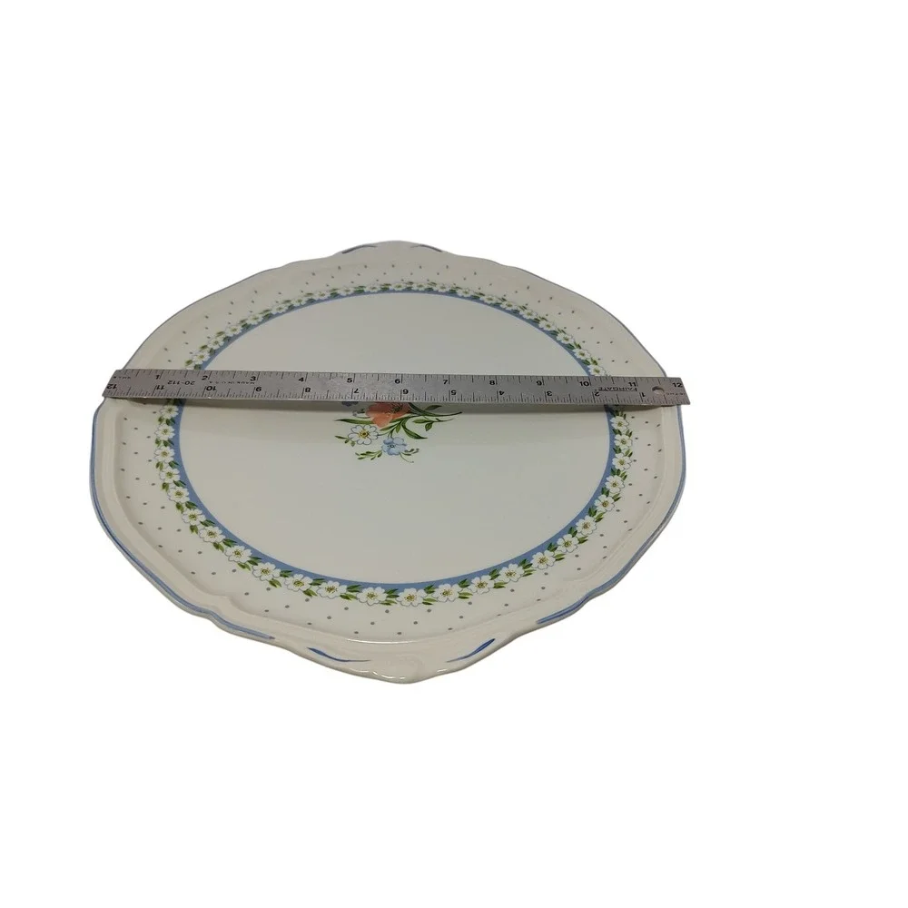 Villeroy‎ and Boch Cake Plate Platter Romantica Pattern Double Handles Floral